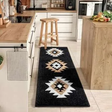DEXDE Boho Bathroom Runner Rug - Non Slip & Soft