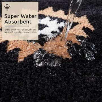 DEXDE Boho Bathroom Runner Rug - Non Slip & Soft