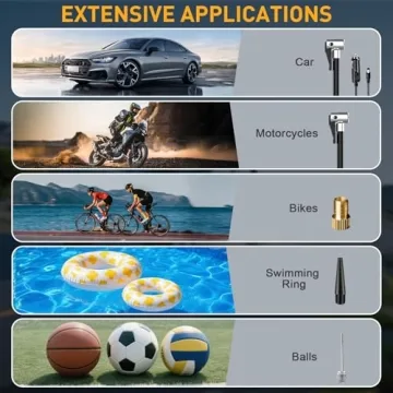 Tire Inflator Portable Air Compressor DC 12V Portable Air Compressor with Digital Pressure Gauge Air Pump for Car Tires Car Accessories Motor Bike