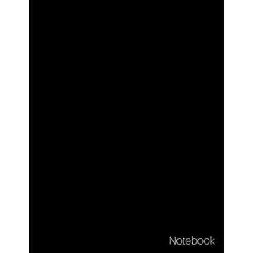 Notebook: 8.5 x 11 Large Black Notebook, Blank Notebook Unlined Paper for Writing and Drawing (Sketc...