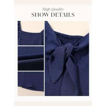 Dokotoo Navy Blue Women's Dresses Cute Spring Outfits Dresses for Women 2024 Holiday Fashion Casual Sexy Deep V Neck Ruffle Elegant Flowy Mini Short Skirt Dress Clothes Blue 2025