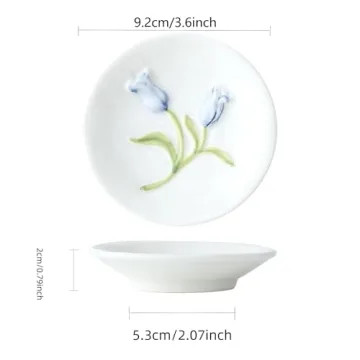 Elegant Tulip Jewelry Dish Cute Ceramic Trinket Tray