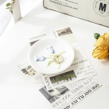 Elegant Tulip Jewelry Dish Cute Ceramic Trinket Tray