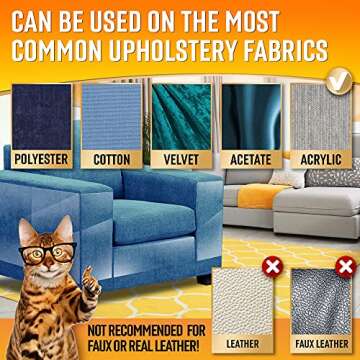 Heavy Duty Cat Scratch Deterrent Furniture Protectors for Sofa, Doors, Clear Couch Protectors from Cats Scratching, Anti Cat Scratch Tape Guards (Transparent, 10 Sheets 17x12)