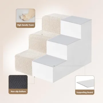 EHEYCIGA Beige Dog Stairs for Couch & Pet Safety