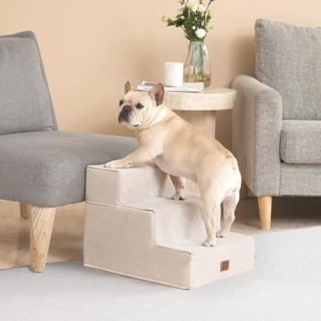 EHEYCIGA Beige Dog Stairs for Couch & Pet Safety