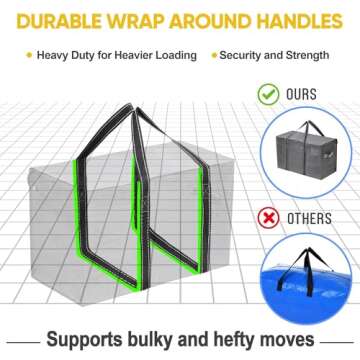 VENO 8 Pack Moving Bags, Moving Supplies, Moving Boxes, College Packing, Storage Boxes with Lids Alternative, Heavy Duty Totes, Extra Large, Sturdy Handles, Zipper, Packaging (Dark Gray, 8 Pack)