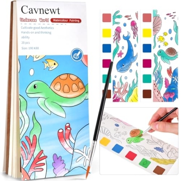 Cavnewt Pocket Watercolor Book for Kids - Travel Art Fun
