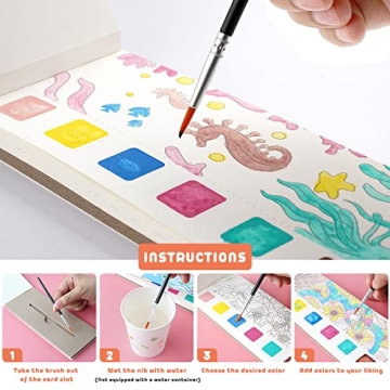 Cavnewt Pocket Watercolor Book for Kids - Travel Art Fun