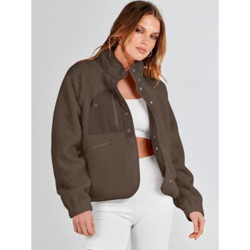 Cozy ANRABESS Womens Fuzzy Fleece Jacket with Pockets