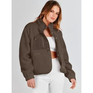 Cozy ANRABESS Womens Fuzzy Fleece Jacket with Pockets