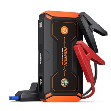 Powrun P-ONE Jump Starter, 2000A Portable Jump Box - Car Jump Starter Battery Pack for up to 8.0L Ga...