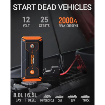 Efficient Powrun P-ONE Jump Starter - Compact and Powerful