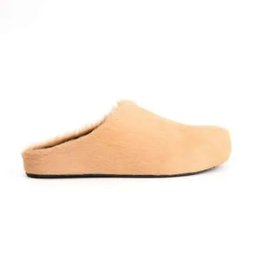 XOBZJH Designer Real Fur Slides Sandals For Women 2024 Trendy,Slip on Shoes Women's Mules& Clogs Comfortably,Fashion Cute Ladies Flat Luxury Slippers