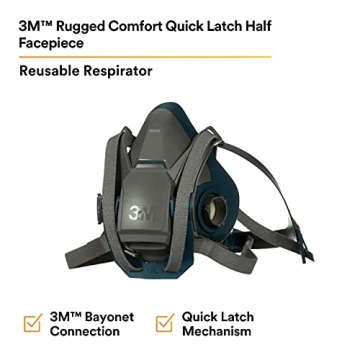 3M Rugged Comfort Quick Latch Reusable Respirator for Safety