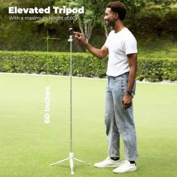 KraftGeek Vlogging Tripod for Phone and Camera, 60" Tripod Stand for iPhone and Android with 3 Cold Shoes for Light and Microphone (Both are not Included), Selfie Stick with Remote for Video Recording