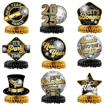 KatchOn Disco New Years Centerpieces - Pack of 9 | Glamorous NYE Decorations 2025