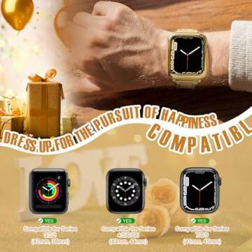 top4cus 41mm Cover Environmental Soft Flexible TPU Anti-Scratch Lightweight Protective 41mm Iwatch Case Compatible with Apple Watch Series 8/7 Series 6/SE/5/4 Series 3/2/1 - Gold