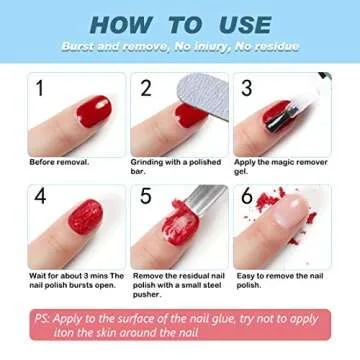 FGHJ Gel Nail Polish Remover - Safe Easy Nail Polish Removal