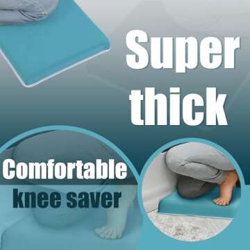 Supa Ant Baby Bath Kneeler and Elbow Rest Pad Set - The Bathtub Kneeler and Elbow Rest Set with Built-in 5 Pockets Organizer - Bath Kneeling Pad for Bathing Baby - Blue