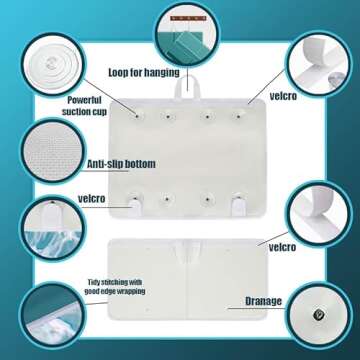 Supa Ant Baby Bath Kneeler and Elbow Rest Pad Set - The Bathtub Kneeler and Elbow Rest Set with Built-in 5 Pockets Organizer - Bath Kneeling Pad for Bathing Baby - Blue