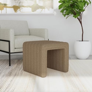 Elegant HomePop Modern Tufted Ottoman - Stylish Footstool