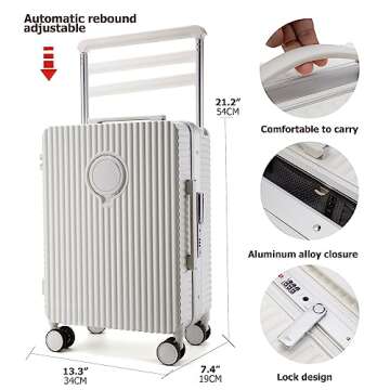 Durable Feilario 20" Hardside Carry-On Luggage with TSA Lock