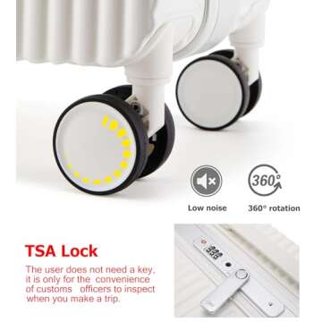 Durable Feilario 20" Hardside Carry-On Luggage with TSA Lock