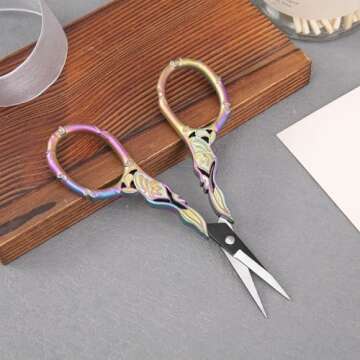 Small Rainbow Art Scissors for Crafting and Sewing