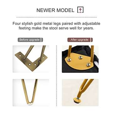 Stylish LUE BONA Modern Mink Footstool Vanity Bench