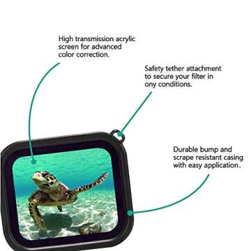 Housing Case Filter Kit for GoPro Hero 7 Black 6 5, Kitway Waterproof Case Diving Protective Shell + 3 Pack Filter + Anti-Fog Insert + Bracket Accessories