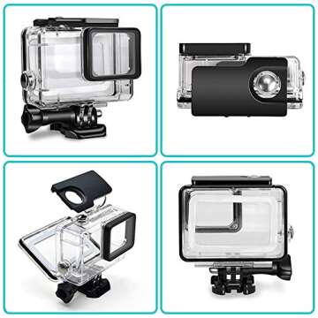 Housing Case Filter Kit for GoPro Hero 7 Black 6 5, Kitway Waterproof Case Diving Protective Shell + 3 Pack Filter + Anti-Fog Insert + Bracket Accessories