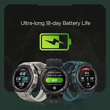 Amazfit T-Rex Pro Smart Watch 48mm, Rugged Military Certified, GPS, 18-Day Battery, Heart Rate & Sleep Monitoring, 10 ATM Water-Resistant, 100+ Sports Modes, for Android iPhone (Black)