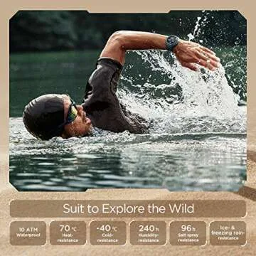 Amazfit T-Rex Pro Smart Watch 48mm, Rugged Military Certified, GPS, 18-Day Battery, Heart Rate & Sleep Monitoring, 10 ATM Water-Resistant, 100+ Sports Modes, for Android iPhone (Black)