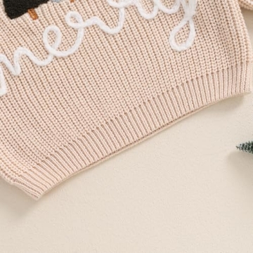 Adorable Kids Christmas Sweater with Tree Embroidery