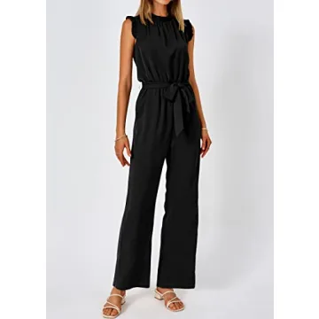 Stylish KIRUNDO Women's Jumpsuit with Pockets and Ruffles