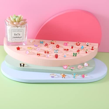 PASEMM 36pc Jewel Rings for Little Girls' Dress Up