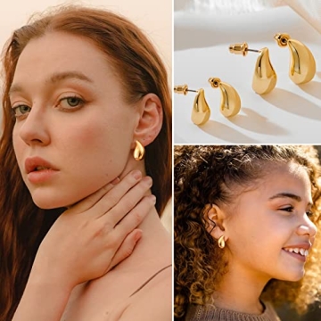 MUYAN Gold Small Waterdrop Earrings Set for Women