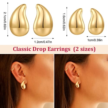 MUYAN Gold Small Waterdrop Earrings Set for Women