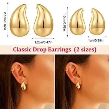 MUYAN Gold Small Waterdrop Earrings Set for Women