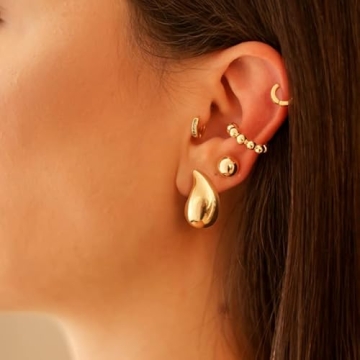 MUYAN Gold Small Waterdrop Earrings Set for Women