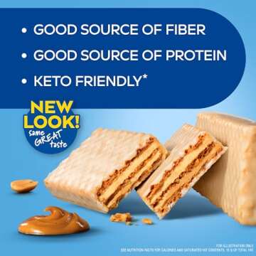 Atkins Peanut Butter Protein Wafer Crisps, Protein Dessert, 4g Net Carb, 1g Sugar, Keto Friendly, 5 Count