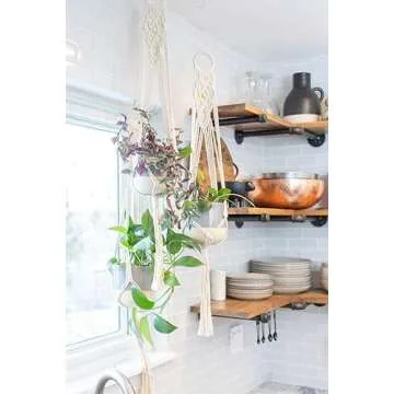 Macrame Plant Hanger Pack of 3 | Boho Indoor Decoration