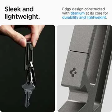 Spigen Life Metal Fit Titanium Belt Loop Key Ring Clip Holder, Car Keychain Key Clip for Belt, Bottle Opener Key Chain Ring for Men and Women - Gunmetal