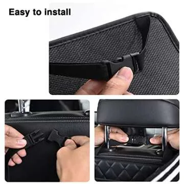 INZSASO Car Back Seat Organizer, Hanging PU Leather Car Storage Bag, Compatible with Most Vehicles Interior Accessories Organizer (Black(1Pack))