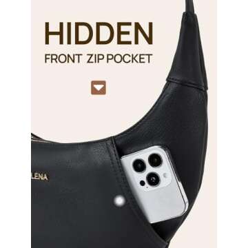 Telena Crossbody Bags for Women Leather Saddle Bag Hobo Shoulder Purse with Adjustable Strap Black