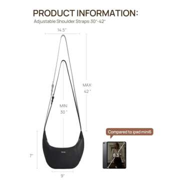 Telena Crossbody Bags for Women Leather Saddle Bag Hobo Shoulder Purse with Adjustable Strap Black
