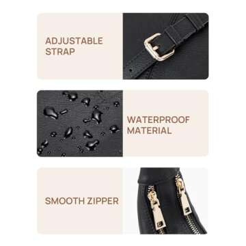 Telena Crossbody Bags for Women Leather Saddle Bag Hobo Shoulder Purse with Adjustable Strap Black