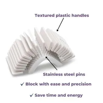 MOPALO Set of 9 Extra Thick Blocking Mats for Knitting, 25 Knit Blockers, 100 T-Pins - 12" x 12" Grid Boards for Knitting, Crocheting, Needlepoint - Complete with Measuring Tape and Storage Bag