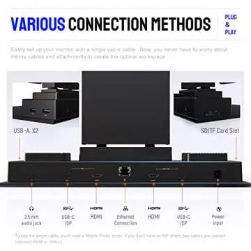 Mobile Pixels Geminos Dual 24" FHD Stacked Desktop Monitors with 1080P Webcam&Speakers, 100W USB-C Charging, All-inclusive HDMI/USB A/USB C Infinitely Adjustable Computer Monitor (2 Monitors)